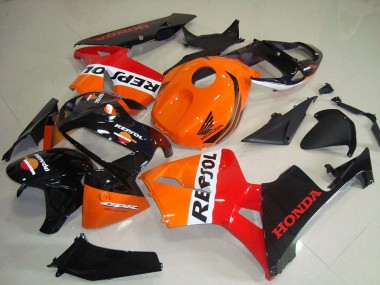 2005-2006 Honda CBR600RR Motorcycle Fairing Kits - Orange White Red Glossy Black Repsol Canada