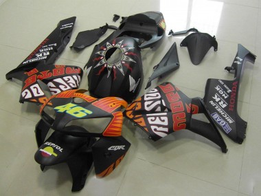 2005-2006 Honda CBR600RR Motorcycle Fairings - Matte Black Orange Yellow Rossi 46 Canada