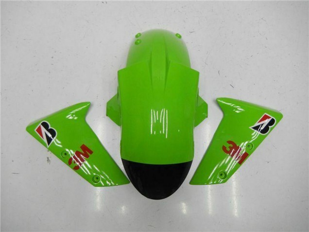 2005-2006 Kawasaki ZX6R Motorcycle Fairings - Green Glossy Black Elf Canada