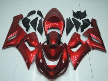 2005-2006 Kawasaki ZX6R Motorcycle Fairings - Candy Red Canada