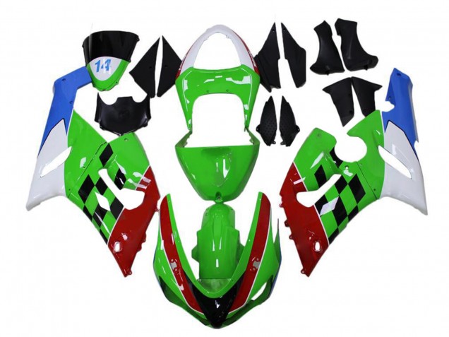 2005-2006 Kawasaki ZX6R Motorcycle Fairings - White Green Blue Red Black Canada