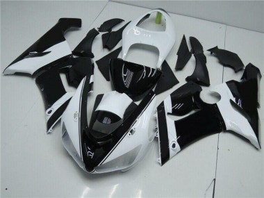 2005-2006 Kawasaki ZX6R Motorcycle Fairings - White Glossy Black Canada