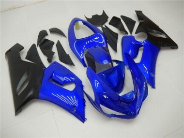 2005-2006 Kawasaki ZX6R Motorcycle Fairings - Blue Matte Black Canada