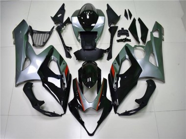 2005-2006 Suzuki GSXR 1000 Motorcycle Fairing - Glossy Black Silver Canada