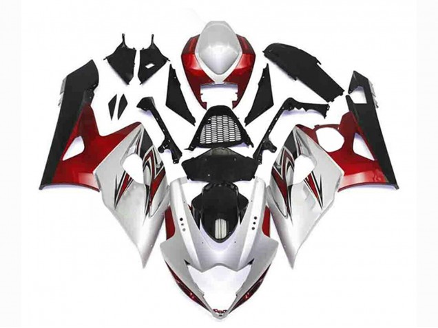 2005-2006 Suzuki GSXR 1000 Motorcycle Fairing Kits - Silver Red Black Canada