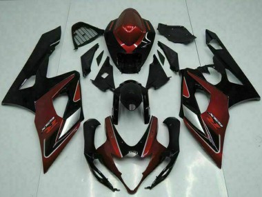 2005-2006 Suzuki GSXR 1000 Motorcycle Fairings - Red Silver Glossy Black Canada