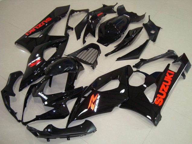 2005-2006 Suzuki GSXR 1000 Motorcycle Fairings - Glossy Black Red Decal Canada