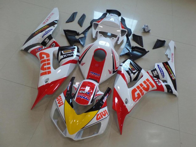 2006-2007 Honda CBR1000RR Motorcycle Fairings - White Red Yellow Glossy Black Givi HRC Canada