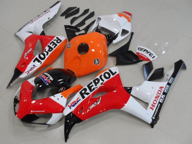2006-2007 Honda CBR1000RR Motorcycle Fairing - Orange White Red Glossy Black Repsol HRC Canada
