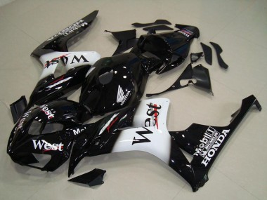 2006-2007 Honda CBR1000RR Motorcycle Fairings - Glossy Black White West Canada