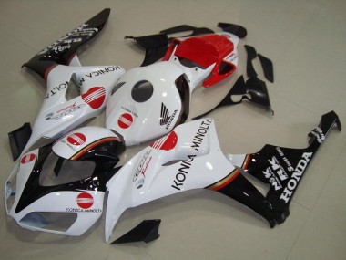 2006-2007 Honda CBR1000RR Motorcycle Fairing - White Red Glossy Black Konica Minolta Canada