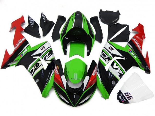 2006-2007 Kawasaki ZX10R Motorcycle Fairings - Green White Red Black 66 Canada