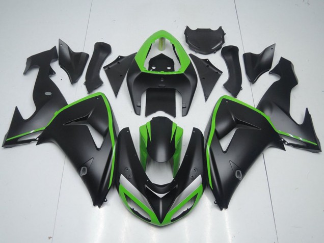 2006-2007 Kawasaki ZX10R Motorcycle Fairing - Green Matte Black Canada