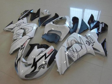 2006-2007 Kawasaki ZX10R Motorcycle Fairings - White Black Red Motul Corona Extra Canada