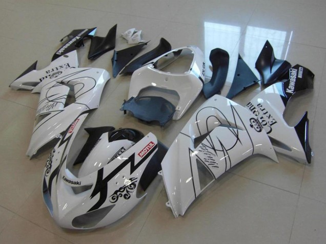 2006-2007 Kawasaki ZX10R Motorcycle Fairings - White Black Red Motul Corona Extra Canada