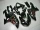 2006-2007 Kawasaki ZX10R Motorcycle Fairing Kits - Glossy Black Red Flame Canada