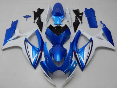 2006-2007 Suzuki GSXR 600/750 Motorcycle Fairings - White Blue Canada
