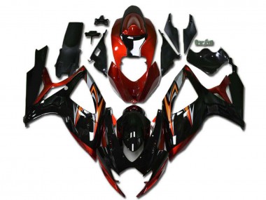 2006-2007 Suzuki GSXR 600/750 Motorcycle Fairings - Orange Silver Glossy Black Stripe Canada