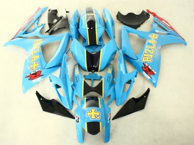 2006-2007 Suzuki GSXR 600/750 Motorcycle Fairings - Light Blue Black Yellow Rizla Canada