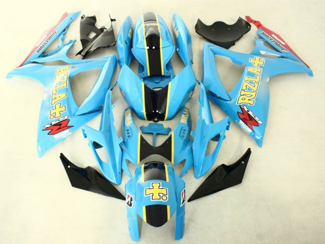 2006-2007 Suzuki GSXR 600/750 Motorcycle Fairings - Light Blue Black Yellow Rizla Canada