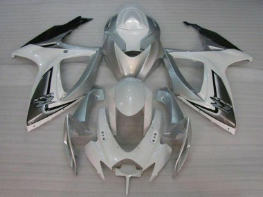 2006-2007 Suzuki GSXR 600/750 Motorcycle Fairings - White Silver Canada