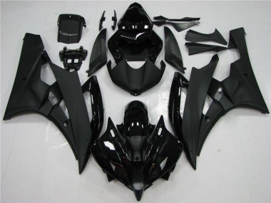 2006-2007 Yamaha YZF R6 Motorcycle Fairing - Glossy Black Matte Black Canada