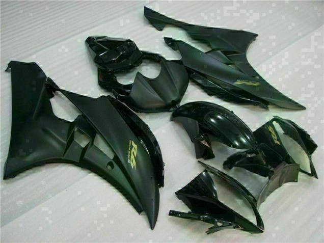 2006-2007 Yamaha YZF R6 Motorcycle Fairings - Glossy Black Matte Black Gold Decals Canada