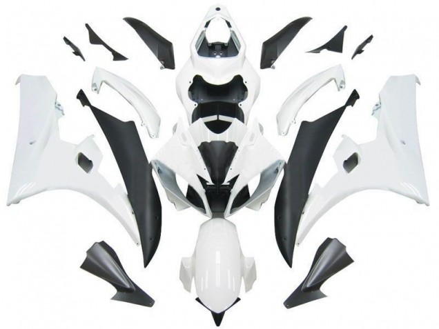 2006-2007 Yamaha YZF R6 Motorcycle Fairings - White Matte Black Canada