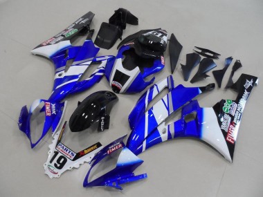 2006-2007 Yamaha YZF R6 Motorcycle Fairings - White Blue Glossy Black Fimer Yamalube Canada