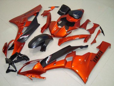 2006-2007 Yamaha YZF R6 Motorcycle Fairing - Orange Matte Black Canada