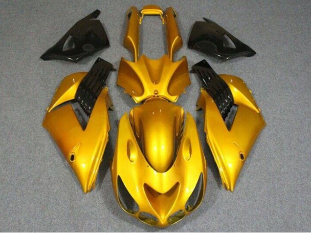 2006-2011 Kawasaki ZX14R ZZR1400 Motorcycle Fairings - Gold Glossy Black Canada