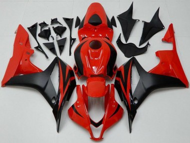 2007-2008 Honda CBR600RR Bike Fairings - Red Matte Black Canada