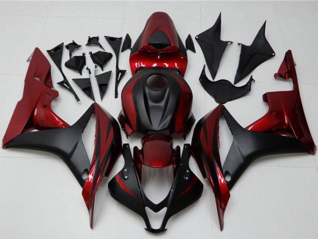 2007-2008 Honda CBR600RR Motorcycle Fairing Kits - Red Matte Black Canada