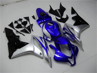 2007-2008 Honda CBR600RR Motorcycle Fairings - Silver Blue Glossy Black OEM Style Canada