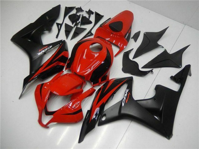 2007-2008 Honda CBR600RR Motorcycle Fairings - Red Matte Black with Decals Canada