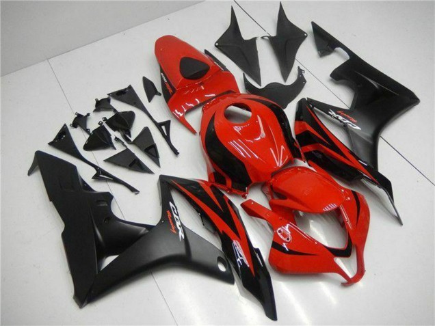 2007-2008 Honda CBR600RR Motorcycle Fairings - Red Matte Black with Decals Canada