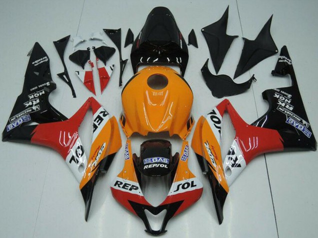 2007-2008 Honda CBR600RR Bike Fairings - Orange White Red Glossy Black Repsol Canada
