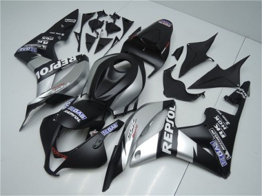 2007-2008 Honda CBR600RR Motorcycle Fairings - Matte Black Silver Grey Repsol Canada