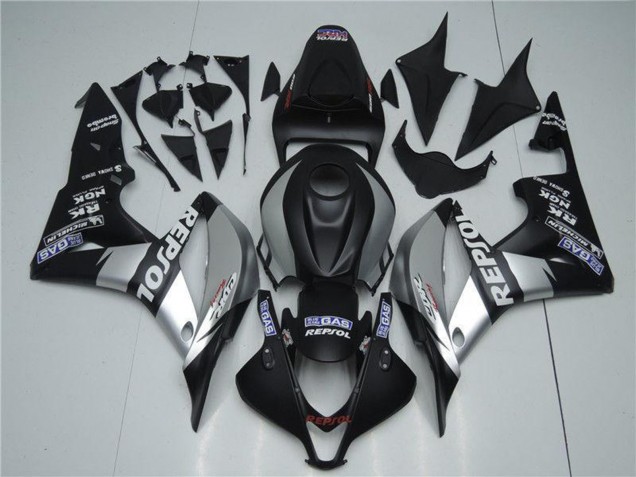 2007-2008 Honda CBR600RR Motorcycle Fairings - Matte Black Silver Grey Repsol Canada
