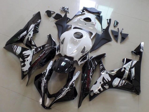2007-2008 Honda CBR600RR Motorcycle Fairings - White Glossy Black Leyla Canada