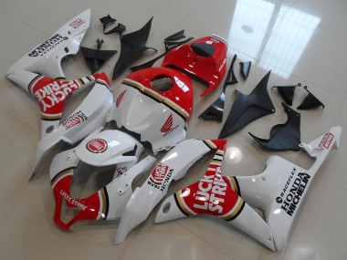 2007-2008 Honda CBR600RR Motorcycle Fairings - White Red Lucky Strike Canada