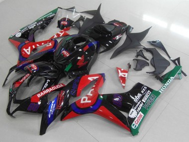 2007-2008 Honda CBR600RR Motorcycle Fairings - Glossy Black Red Blue Pata Canada