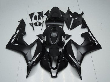 2007-2008 Honda CBR600RR Motorcycle Fairings - Matte Black White Decals Canada