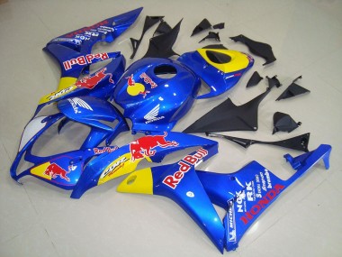 2007-2008 Honda CBR600RR Motorcycle Fairing - Blue Yellow Red Bull Canada