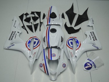 2007-2008 Honda CBR600RR Motorcycle Fairings - White Red Blue R Canada