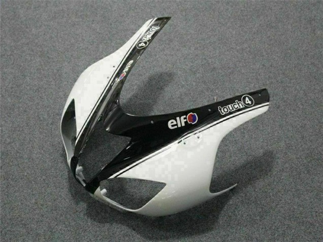 2007-2008 Kawasaki ZX6R Motorcycle Fairings - Black White Elf Canada