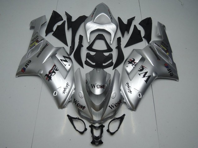2007-2008 Kawasaki ZX6R Motorcycle Fairings - Silver West Canada