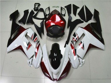 2007-2008 Kawasaki ZX6R Motorcycle Fairings - White Black Red Canada