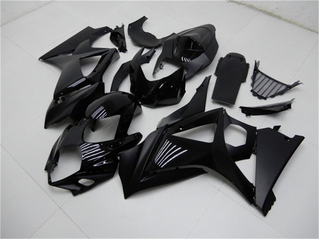 2007-2008 Suzuki GSXR 1000 Motorcycle Fairings - Glossy Black Matte Black No Decal Canada