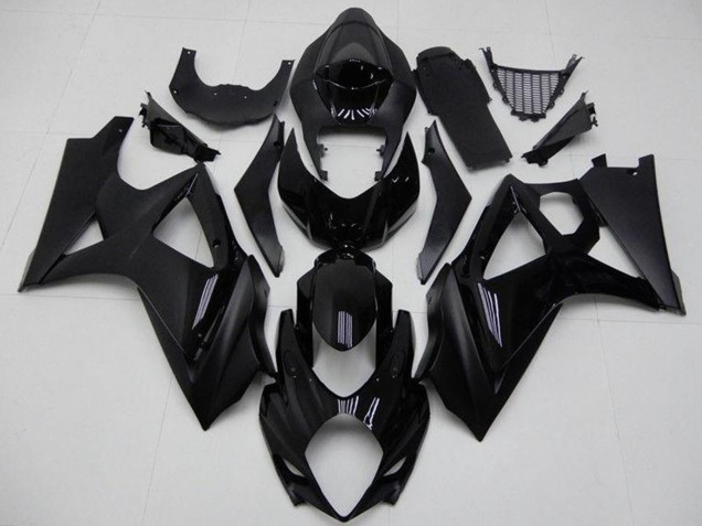2007-2008 Suzuki GSXR 1000 Motorcycle Fairings - Glossy Black Matte Black No Decal Canada